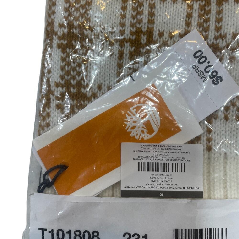 Timberland NWT Wheat Plaid Acrylic Scarf’s - Picture 6 of 6